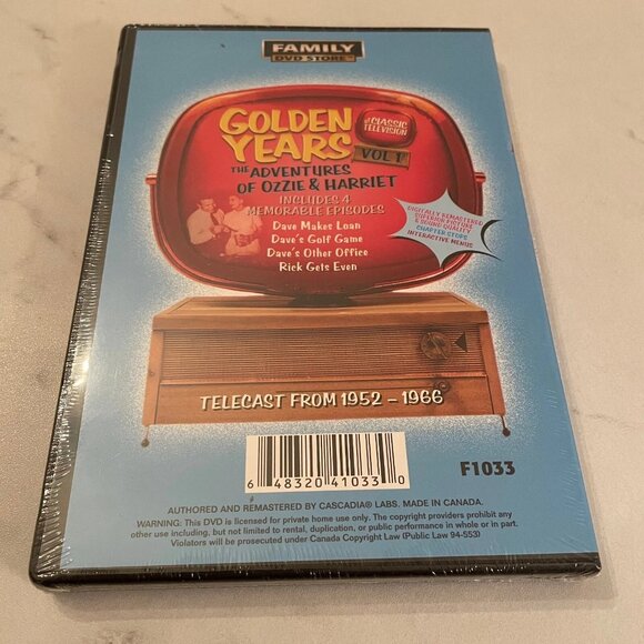The Adventures Of Ozzie And Harriet (DVD) Golden Years of Television - 3 Discs - Picture 8 of 8